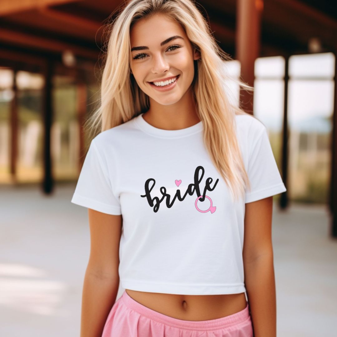 Bachelorette Squad/ Bride Crop Top, T-Shirt, Bridal Party, Bridesmaid Tees, Wedding Tees