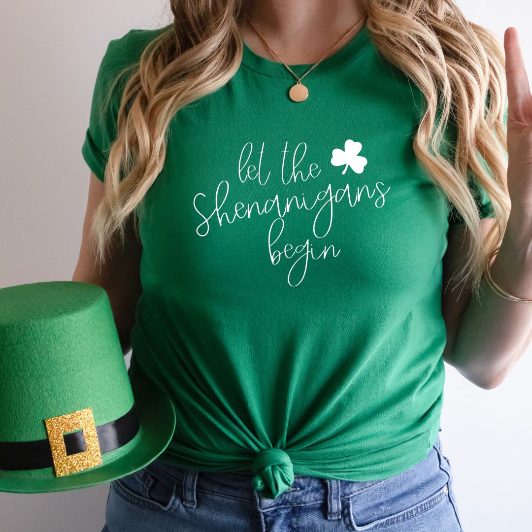 Let the Shenanigan's Begin St. Patrick's Day Shirt, St. Paddy's Crop Top, Hoodie, Irish Gift