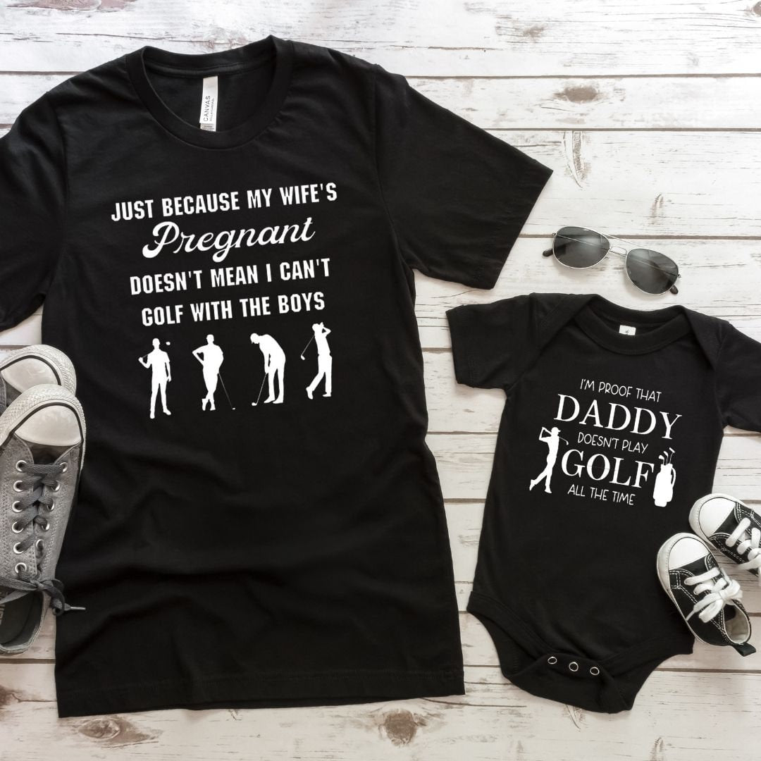 I'm Proof my Daddy Doesn't Golf All the Time, Daddy baby Golf Shirts, Custom Golf Tee Unisex, Matching Family Sports Tee, Daddy daughter, Daddy son, funny shirts