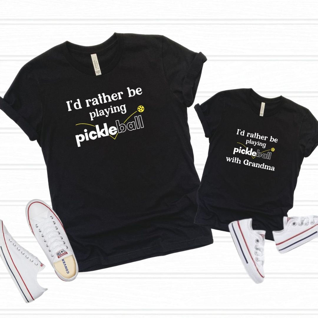 TODDLER I'd Rather be Playing Pickleball Family T-Shirts, Personalized, Custom Pickleball Tee Unisex, Team Tee, Matching Family Sports Tee