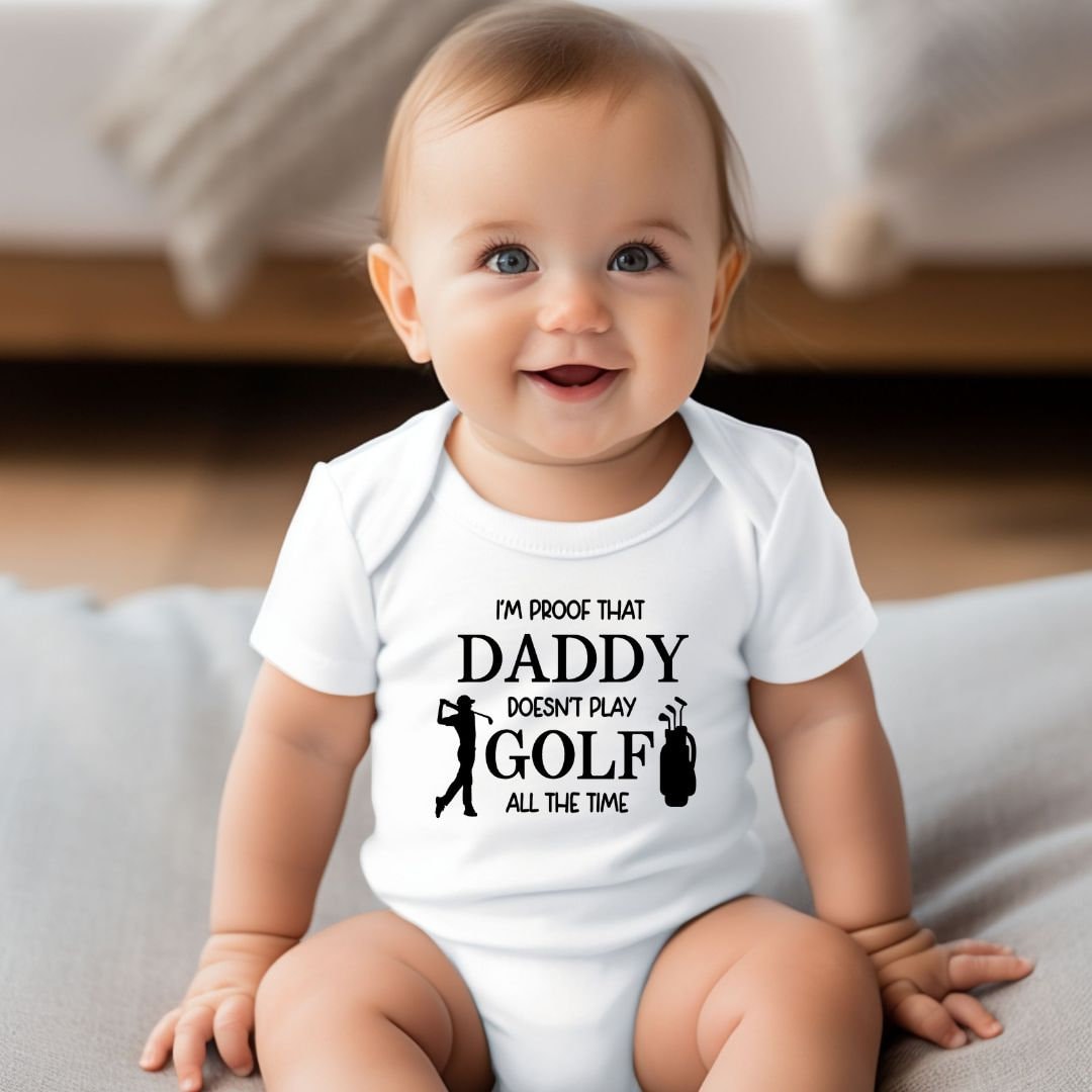 I'm Proof my Daddy Doesn't Golf All the Time, Daddy baby Golf Shirts, Custom Golf Tee Unisex, Matching Family Sports Tee, Daddy daughter, Daddy son, funny shirts