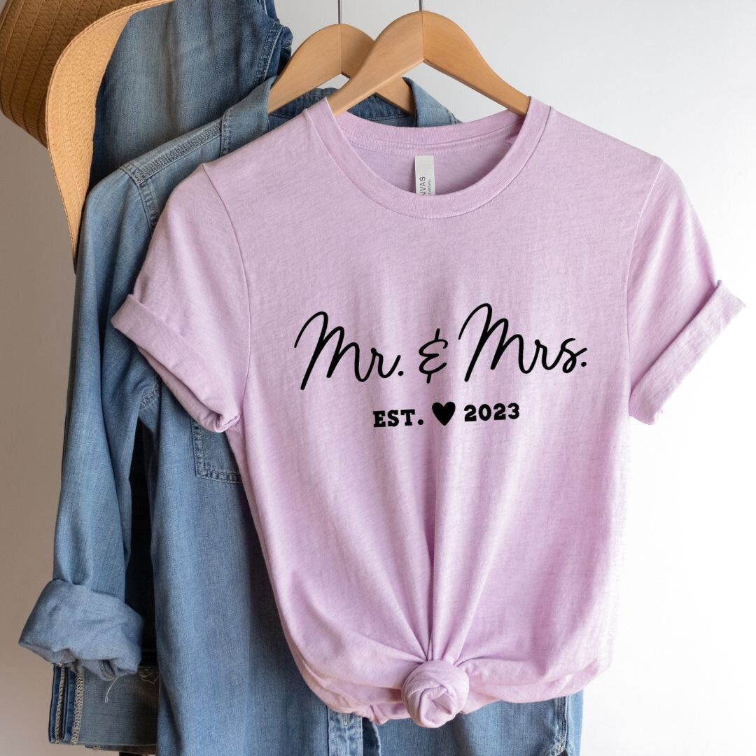 Mrs. and Mr. Matching Shirts, Wedding Gift, Engagement Gift, Matching Tees, Newlywed t-shirts