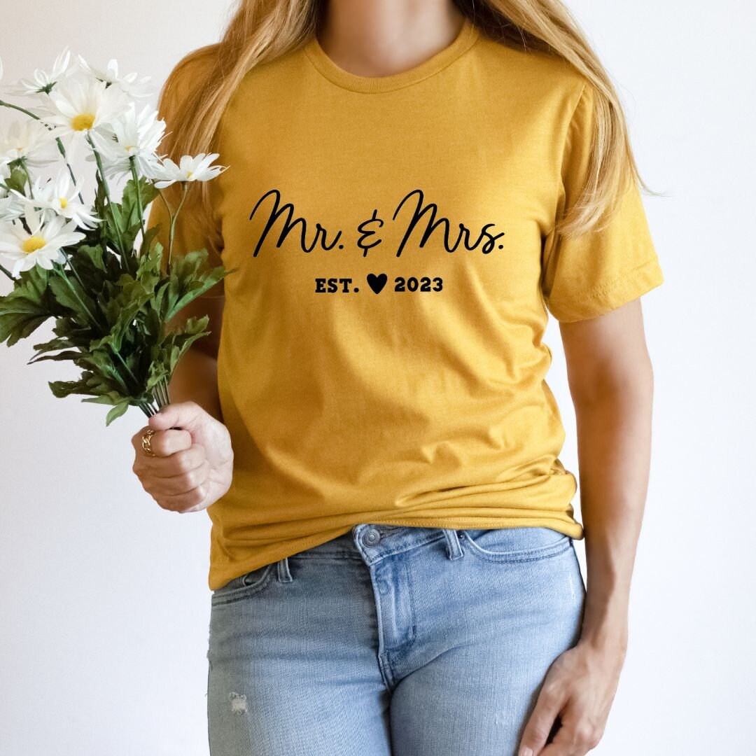 Mrs. and Mr. Matching Shirts, Wedding Gift, Engagement Gift, Matching Tees, Newlywed t-shirts