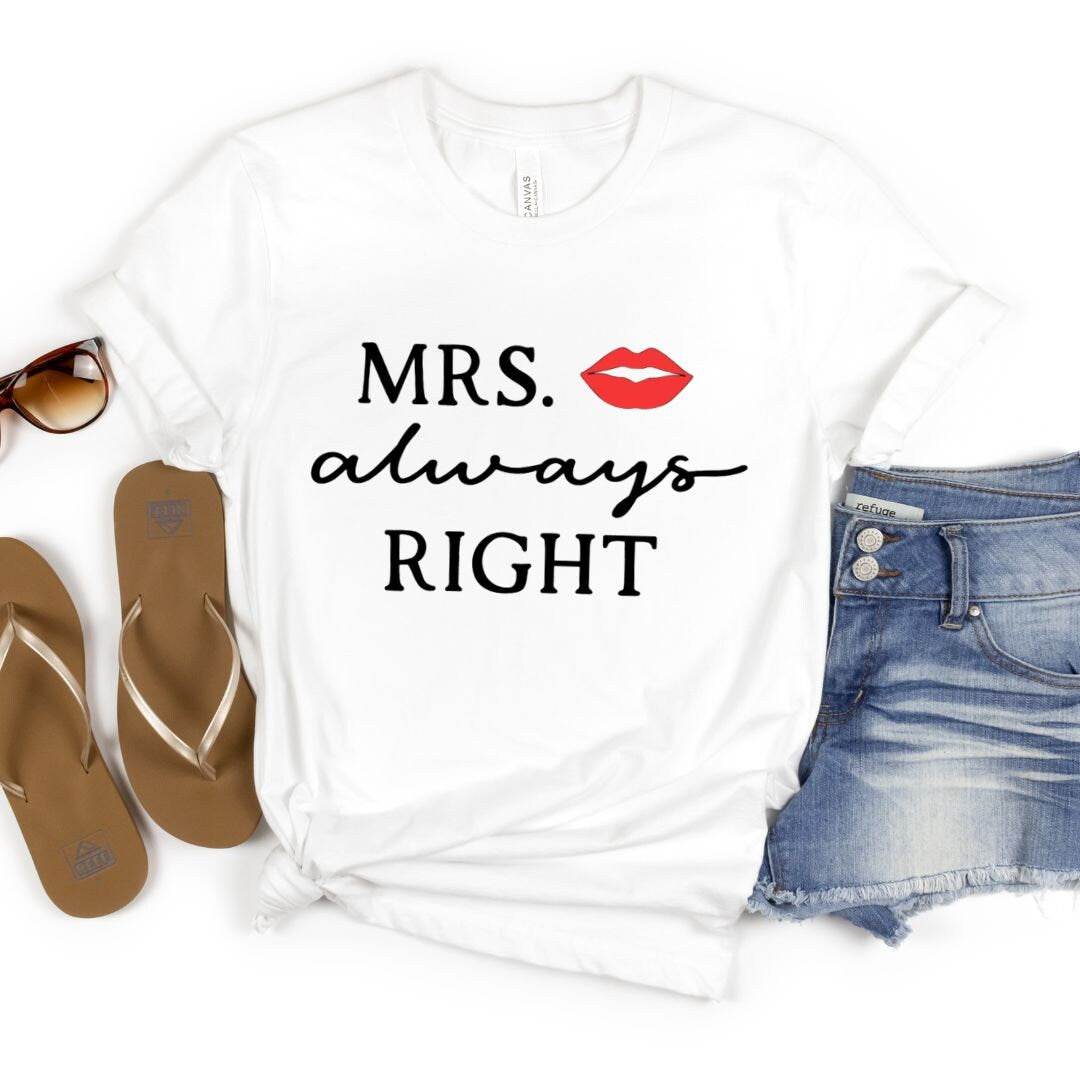 Mrs. Always Right, Mr. Fix It Couples T-Shirts, Matching Shirts, Wedding Gift, Engagement Gift, Matching Tees, Newlywed t-shirts