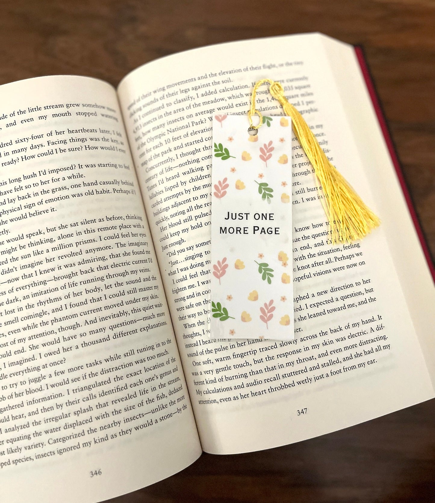 Book Quote Bookmarks, Bookish, Bookmark with Tassel, Floral Bookmarks, Gift for Booklover, Reader, 2 Sided Laminated Cardstock Bookmark