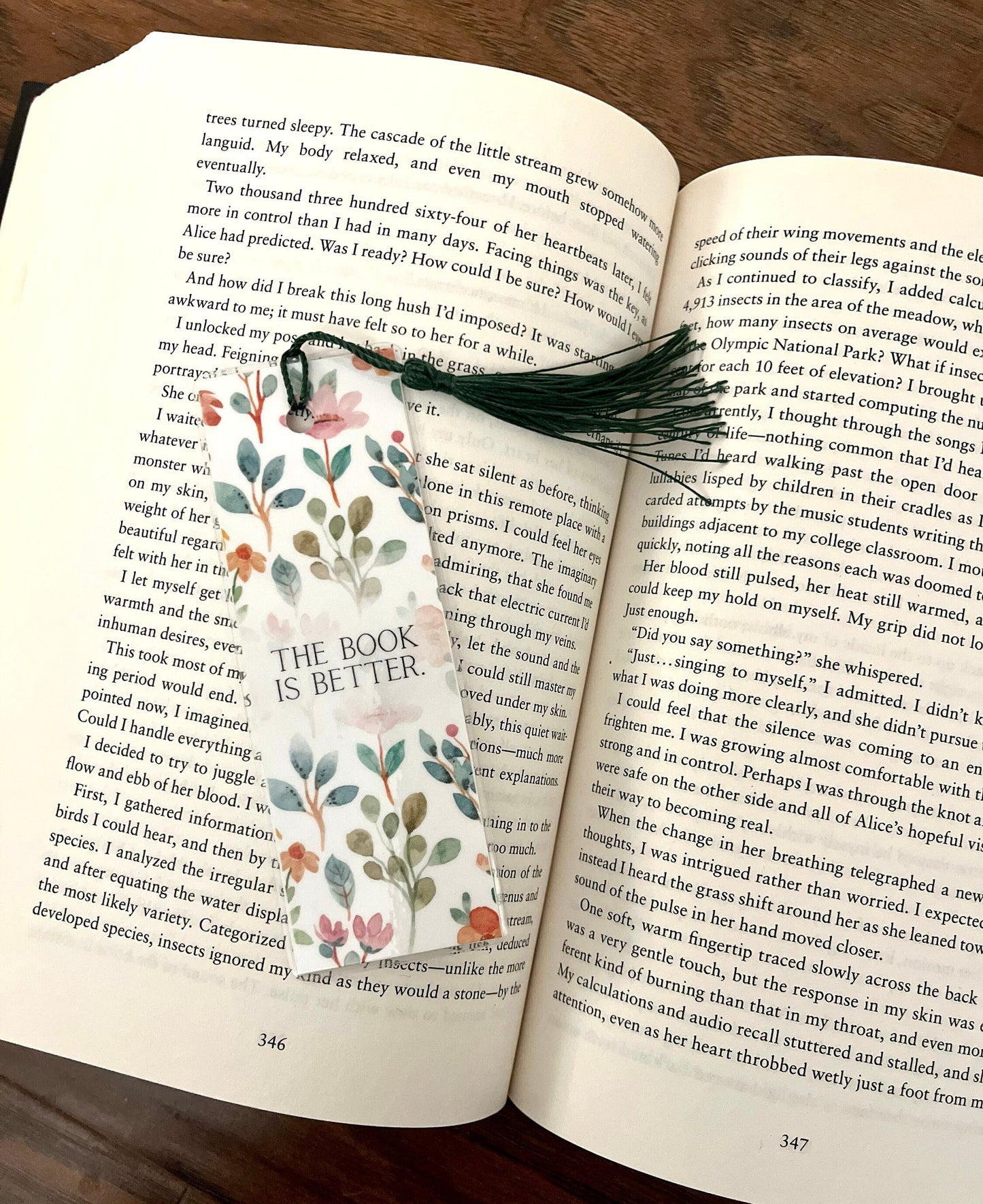 Book Quote Bookmarks, Bookish, Bookmark with Tassel, Floral Bookmarks, Gift for Booklover, Reader, 2 Sided Laminated Cardstock Bookmark