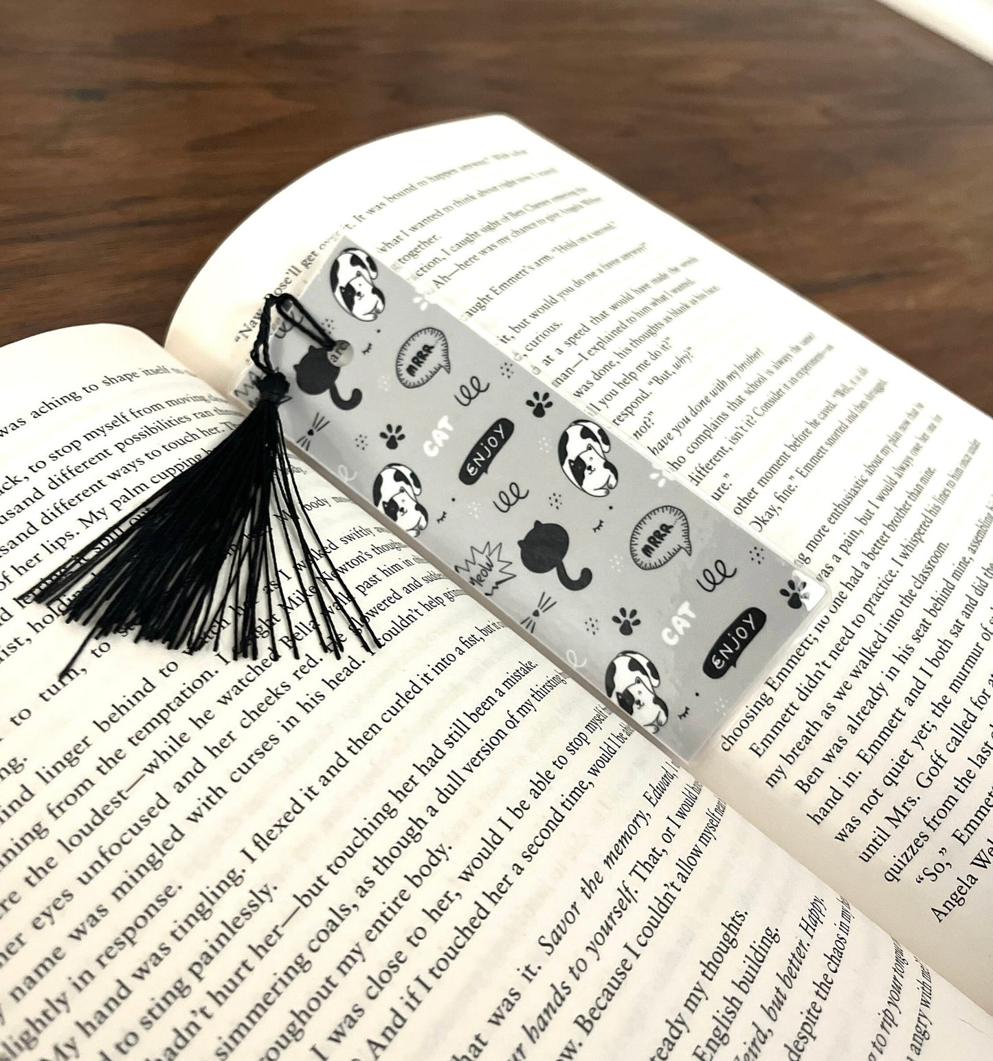 Cat Themed Bookmarks, Bookish, Bookmark with Tassel, Cat Lover Bookmarks, Gift for Booklover, Reader, 2 Sided Laminated Cardstock Bookmark