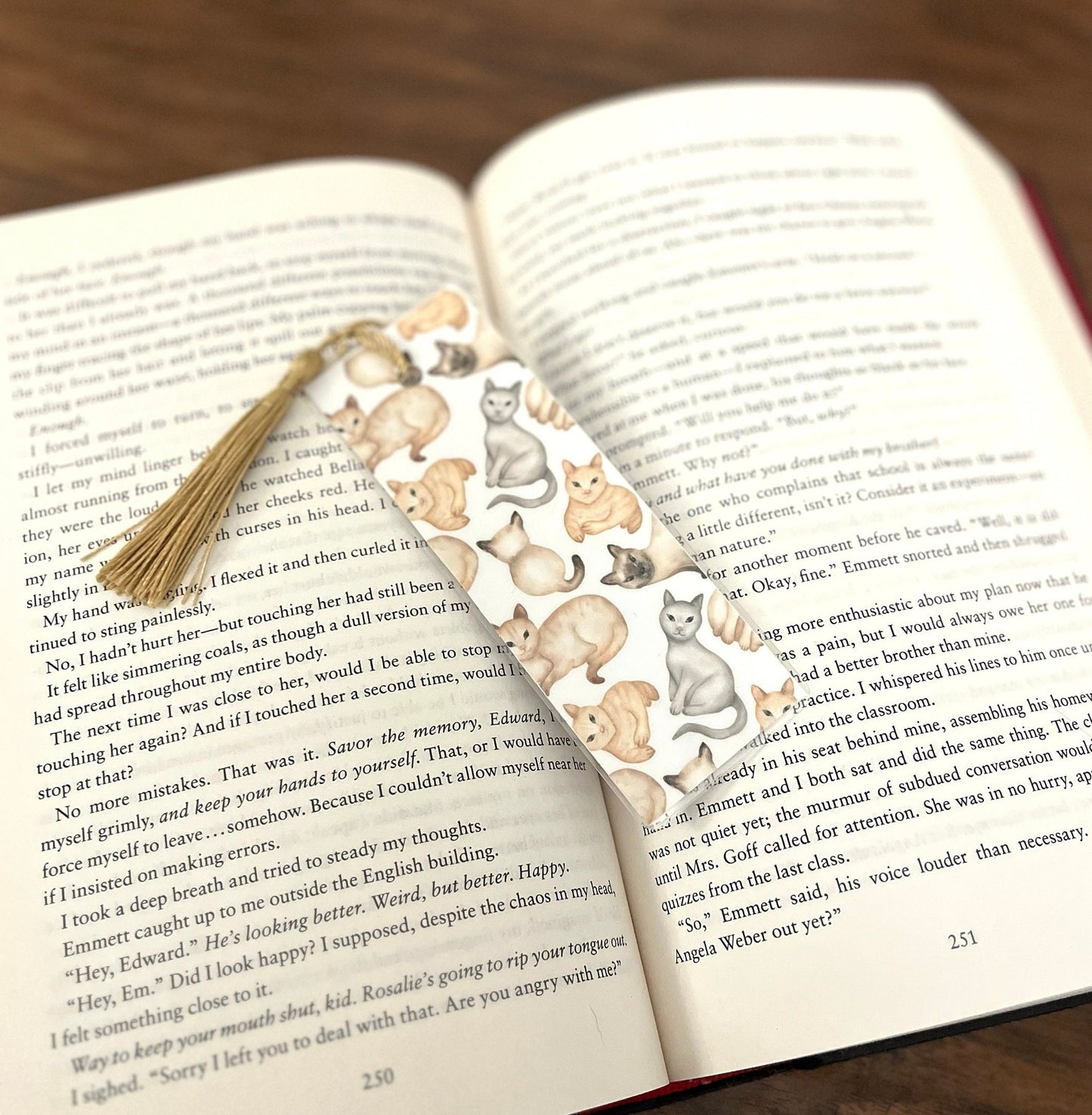 Cat Themed Bookmarks, Bookish, Bookmark with Tassel, Cat Lover Bookmarks, Gift for Booklover, Reader, 2 Sided Laminated Cardstock Bookmark