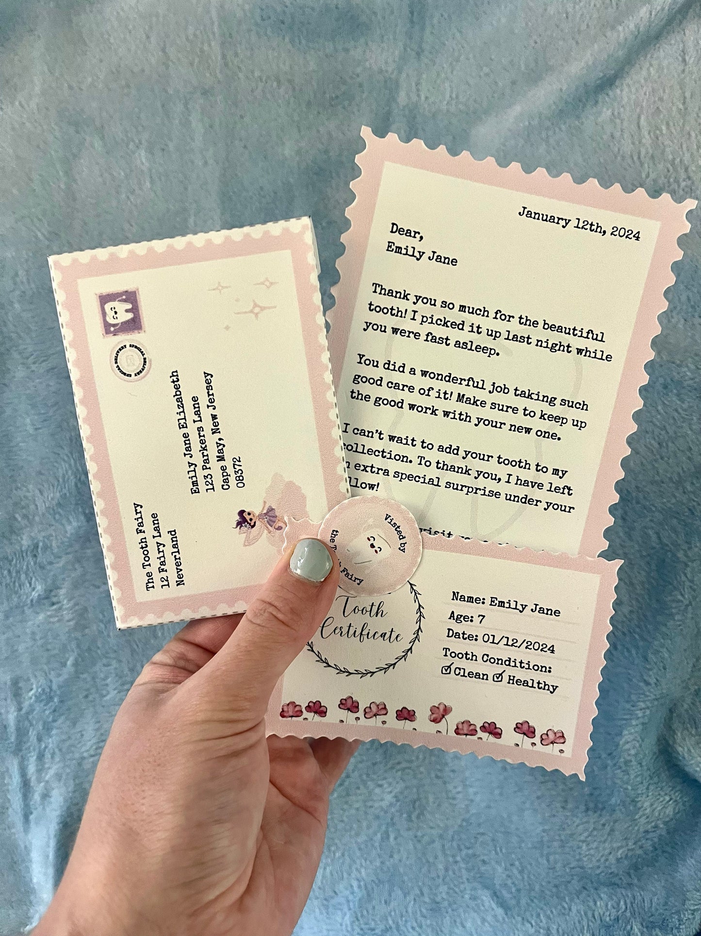 Personalized Mini Tooth Fairy Set, Includes Envelope, Letter, Certificate, printable, letter from tooth fairy, diy tooth fairy note, digital