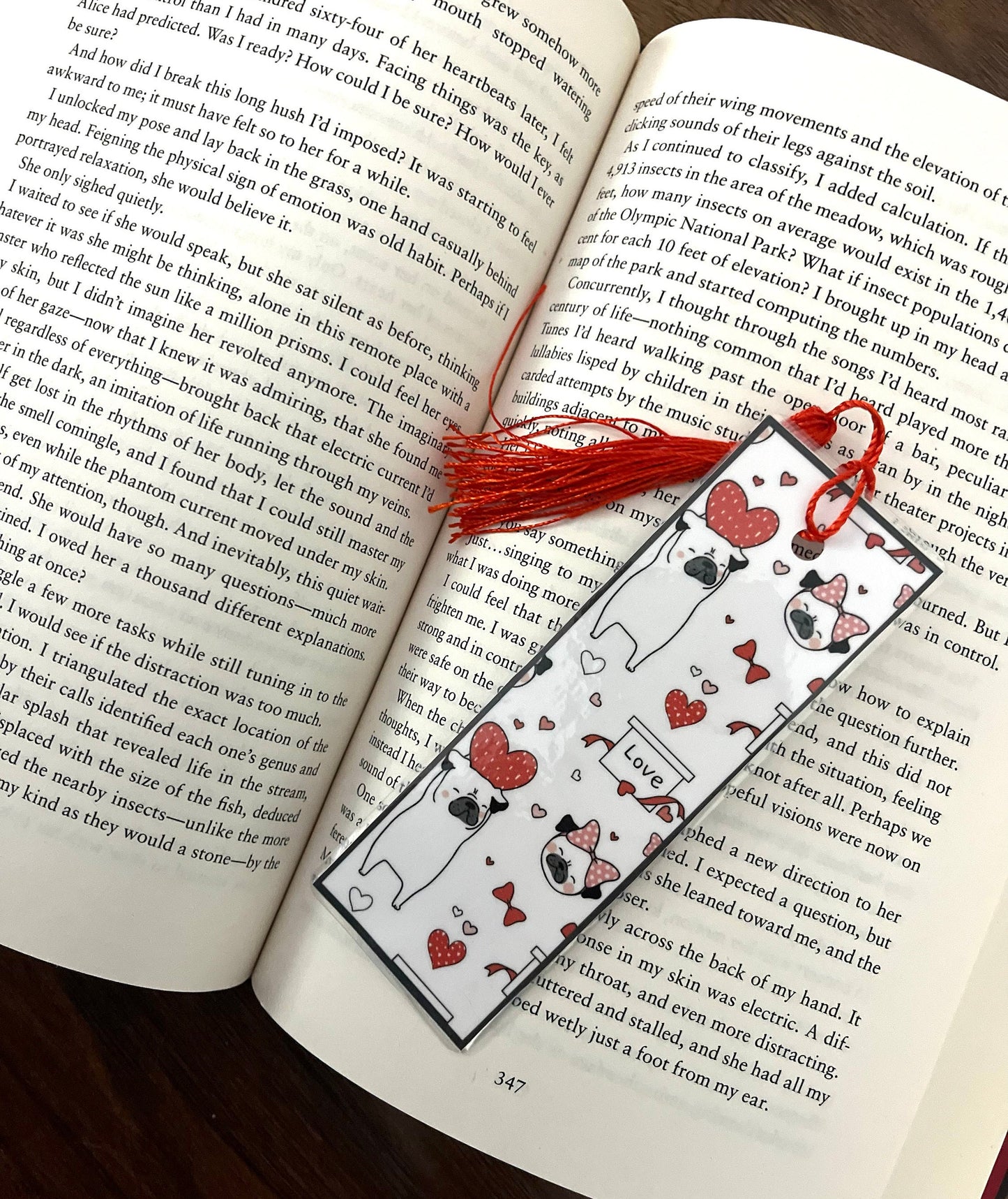 Valentine's Day Bookmarks, Bookish, Bookmark with Tassel, Romance Bookmarks, Gift for Booklover, Reader, 2 Sided Laminated Cardstock Bookmark