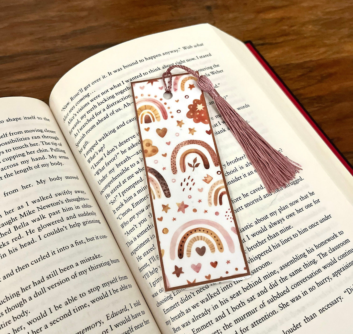 Boho Bookmarks, Bookish, Bookmark with Tassel, Girly Bookmarks, Gift for Book lover, Reader, 2 Sided Laminated Cardstock Bookmark