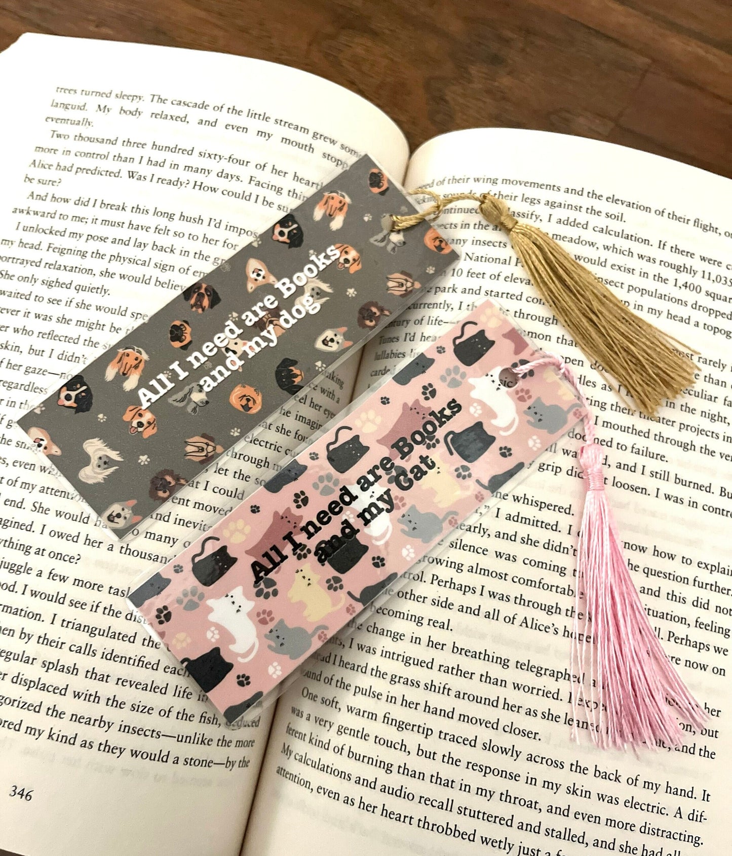 All I Need is Bookmarks, Bookish, Bookmark with Tassel, Girly Bookmarks, Gift for Book lover, Reader, 2 Sided Laminated Cardstock Bookmark