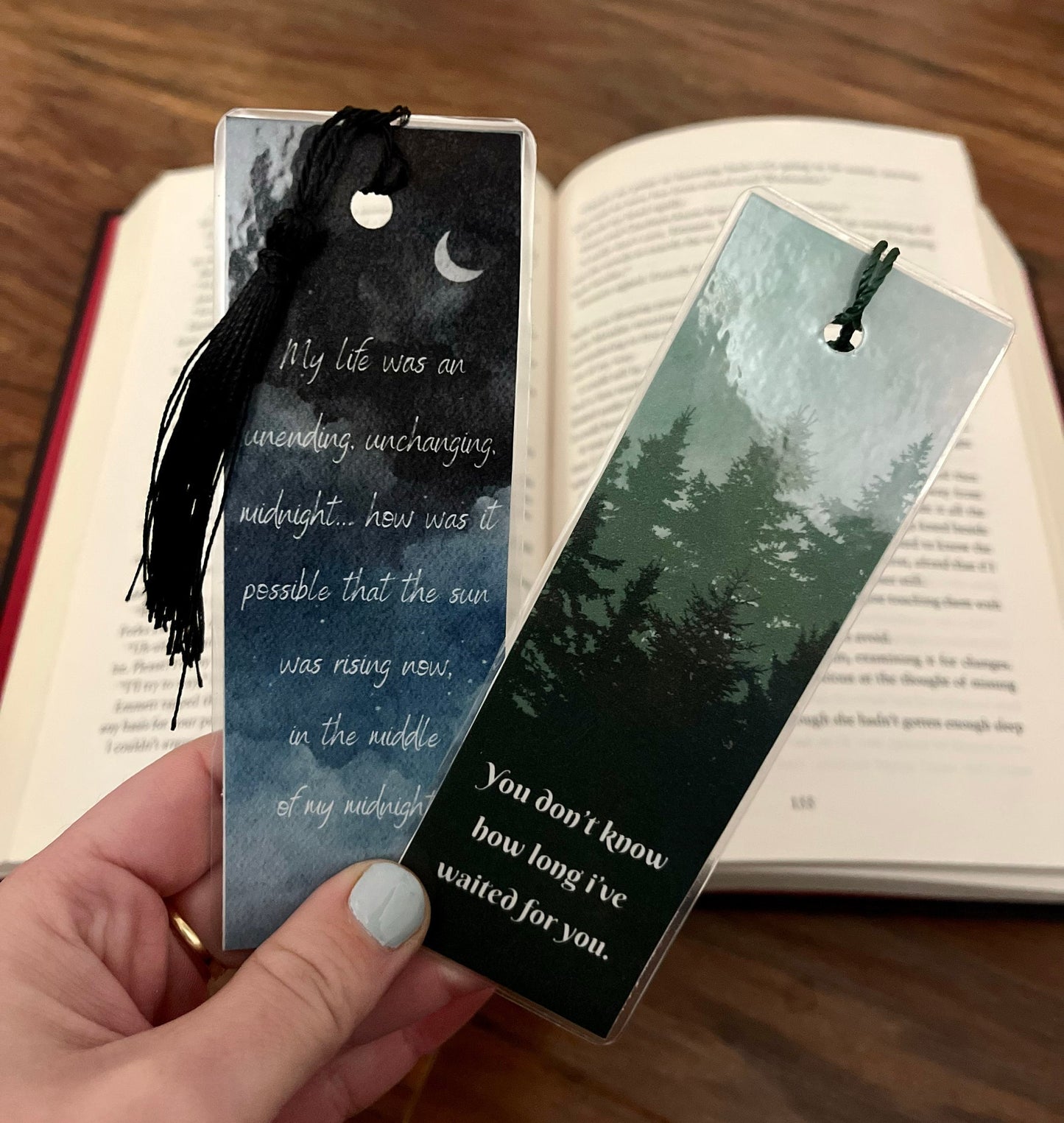 Twilight Bookmarks, Bookish, Bookmark with Tassel, Team Edward Bookmarks, Gift for Book lover, Watercolor, 2 sided Laminated Cardstock