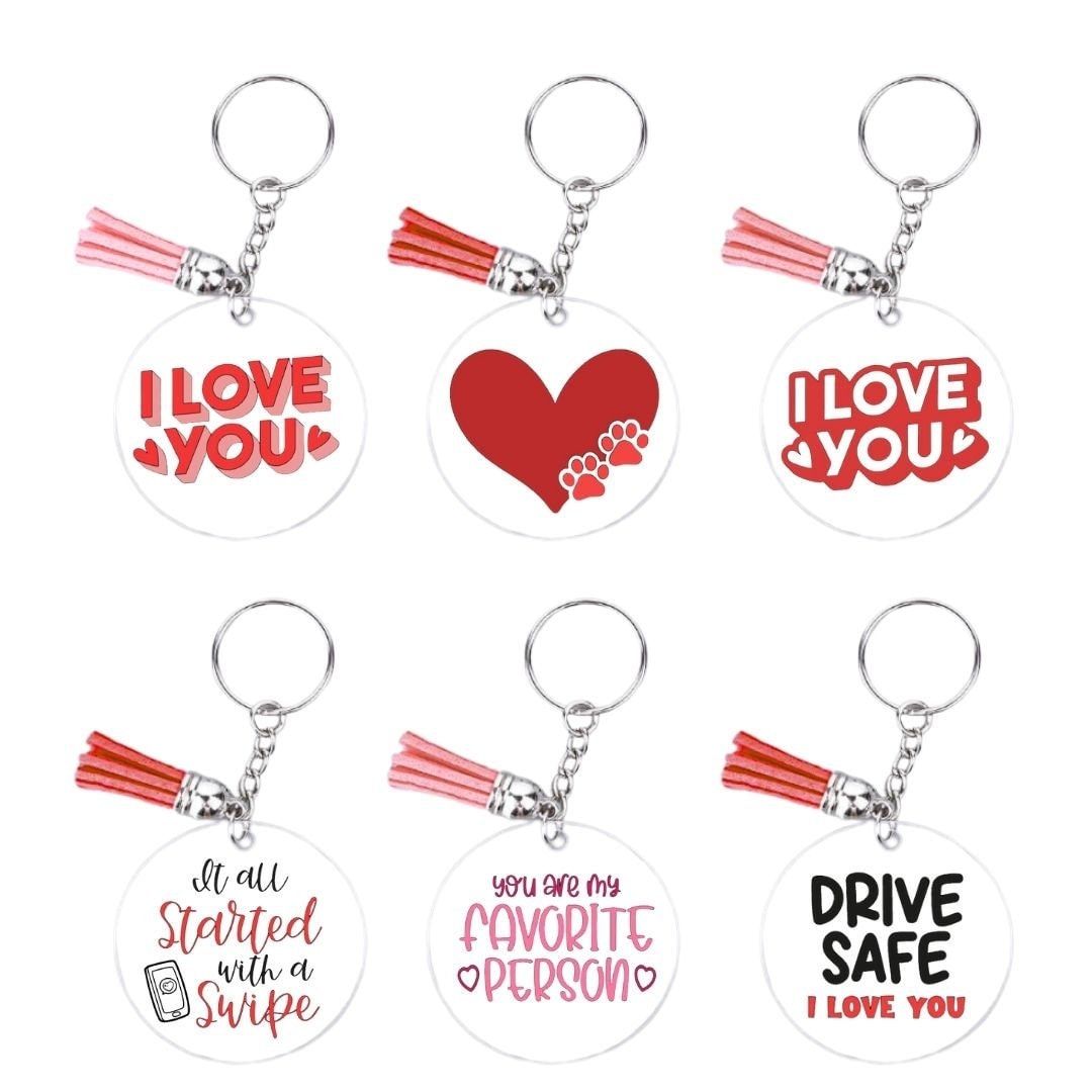 Valentines Day Key Chains, Keychain Gift, Gift for Her, Gift for Mom, Girlfriend, Driver