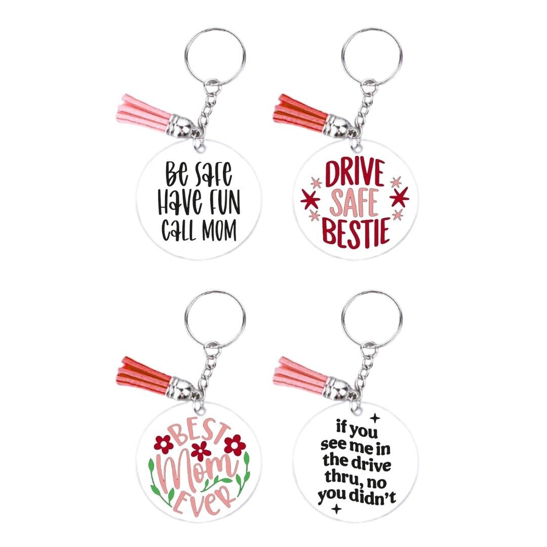 Acrylic Key Chains for New Driver, Mom, Best friend, Keychain Gift, Gift for Her, Gift for Mom, Gift for New Driver