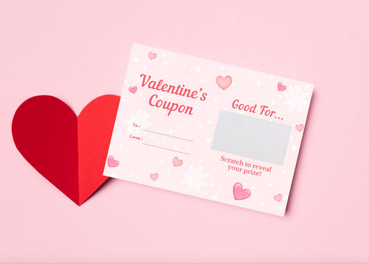 Custom Valentine's Day Scratch off, Valentine's Day Coupon with custom message, write your own message, Galentine's Day Gift