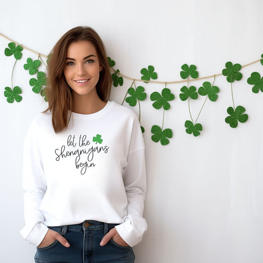 Let the Shenanigan's Begin St. Patrick's Day Shirt, St. Paddy's Crop Top, Hoodie, Irish Gift