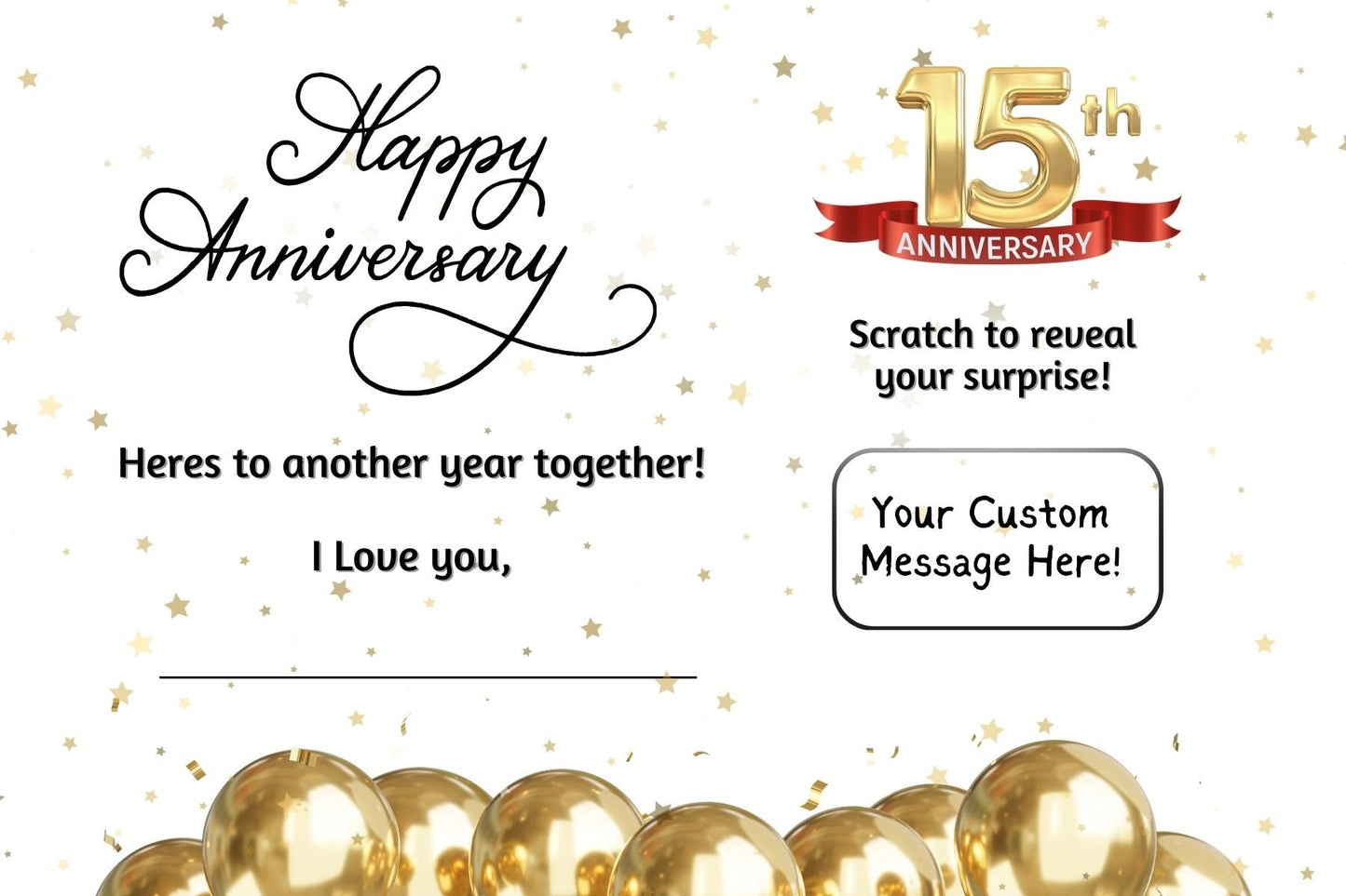 Custom Anniversary Scratch off, Wedding Anniversary, Dating Anniversary Coupon with custom message, write your own message, Gift Idea