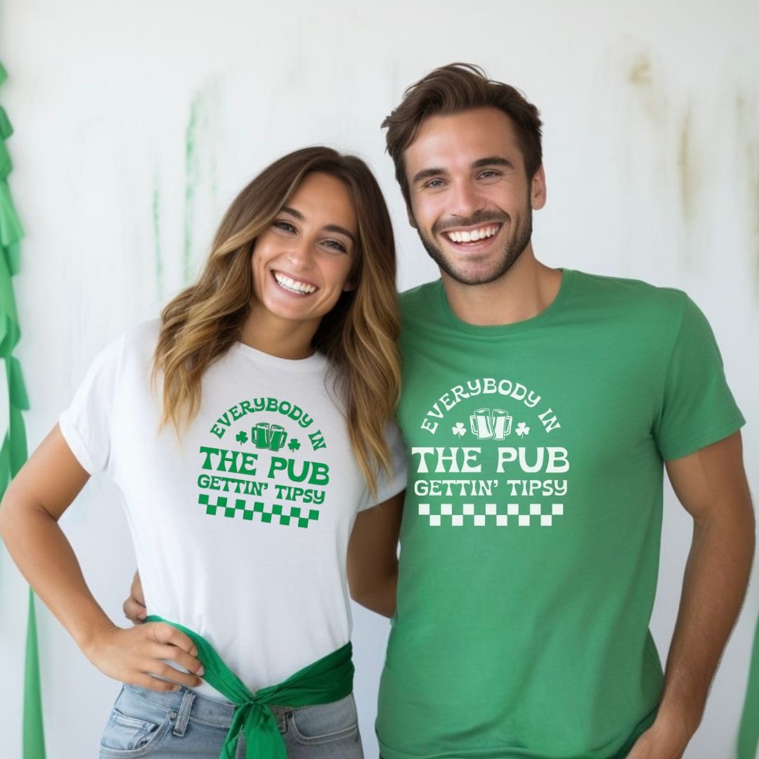 Everybody in the Pub getting Tipsy  St. Patrick's Day Shirt, Matching Couples Tee, St. Patrick's Day Pub Shirt, Bar hopping, St. Paddys