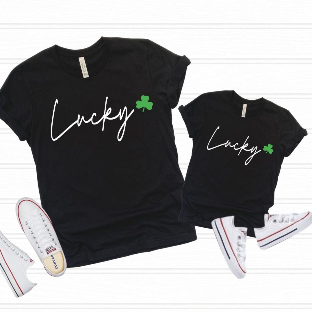 Lucky Mommy and Me St. Patrick's Day Shirts, Cute T-Shirt, St.Paddy's Day Outfit, Mommy and me, Daddy and Me T-Shirts, Matching Shirts