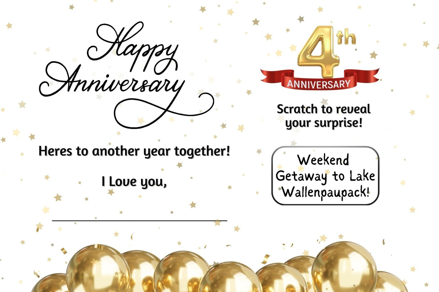 Custom Anniversary Scratch off, Wedding Anniversary, Dating Anniversary Coupon with custom message, write your own message, Gift Idea