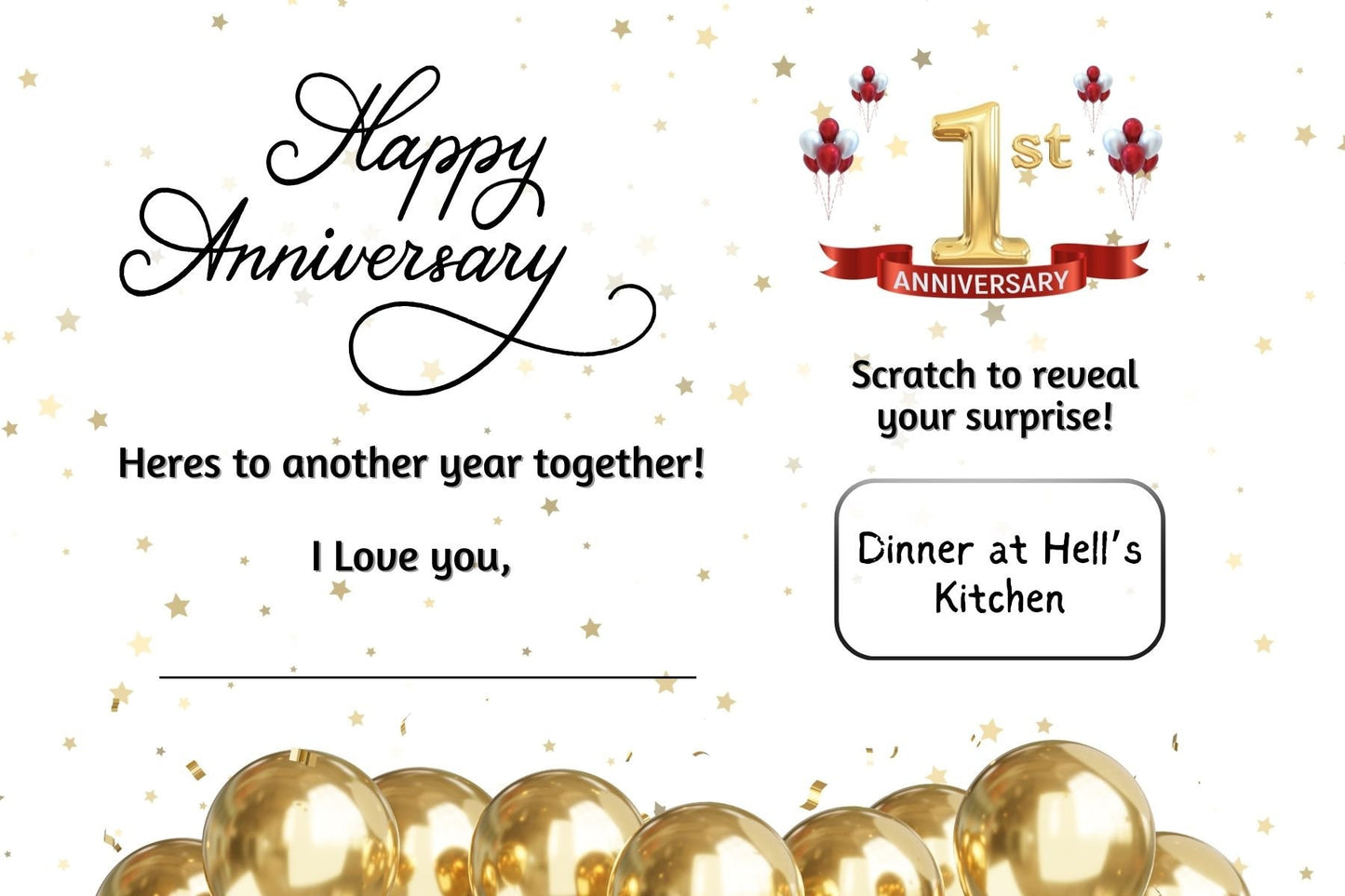 Custom Anniversary Scratch off, Wedding Anniversary, Dating Anniversary Coupon with custom message, write your own message, Gift Idea