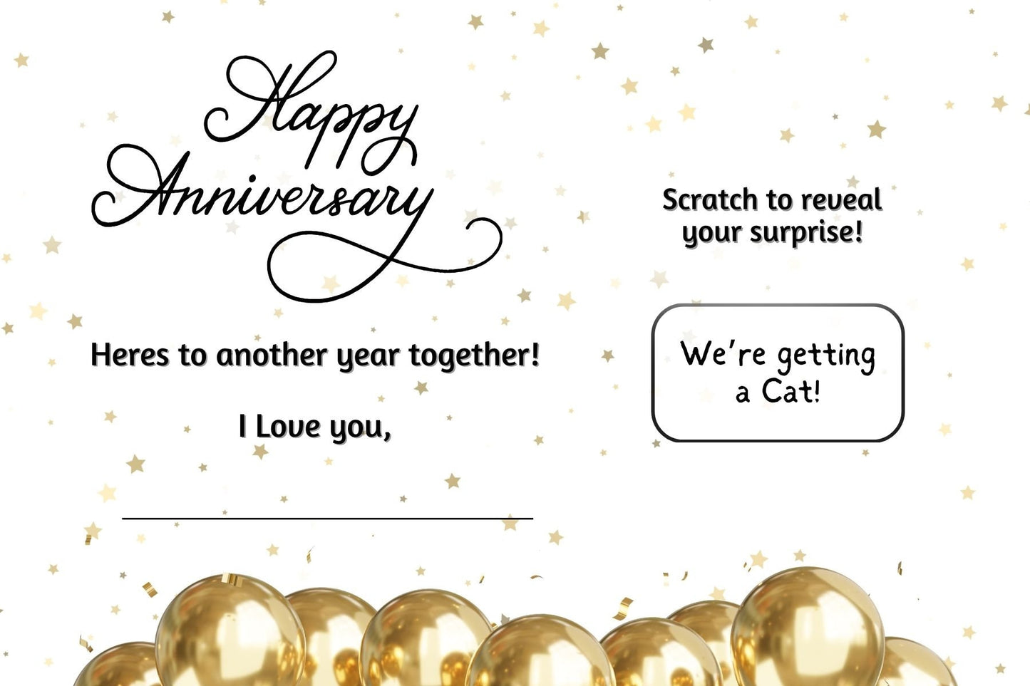 Custom Anniversary Scratch off, Wedding Anniversary, Dating Anniversary Coupon with custom message, write your own message, Gift Idea