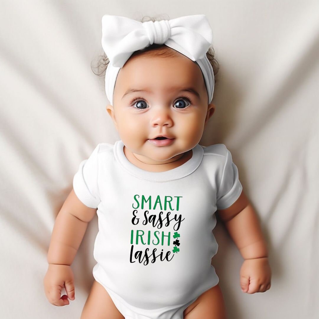 Smart and Sassy Irish Lassie St. Patrick's Day Shirts, Cute T-Shirt, St.Paddy's Day Outfit, Girls T-Shirts, Baby Graphic Tee, Holiday Shirt