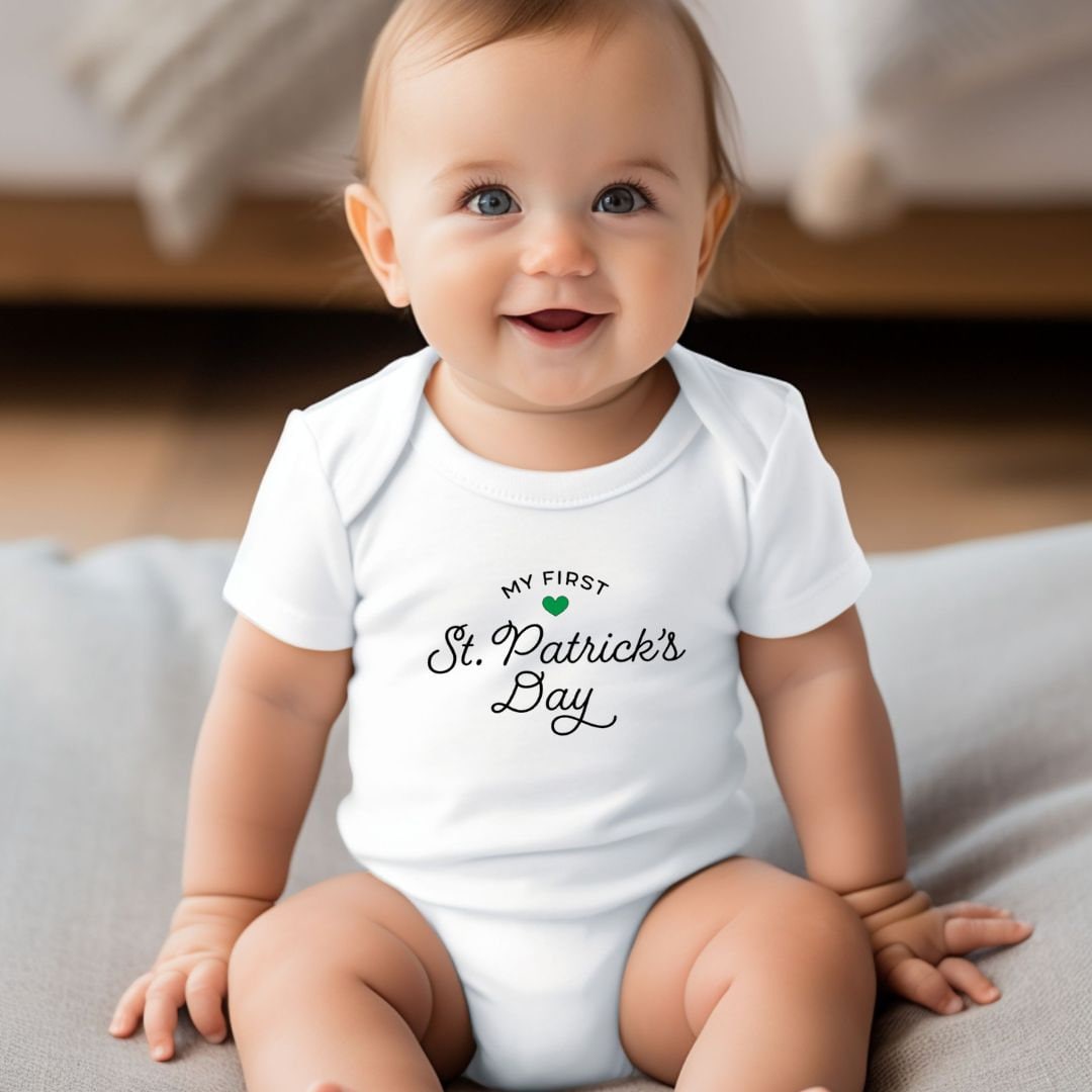 My First St. Patrick's Day Onesie, Cute Baby Shirt, St.Paddy's Day Outfit, Baby Graphic Tee, Baby Holiday Shirts